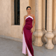 Teresa | Satin Crossover-Neck Maxi Dress for Women