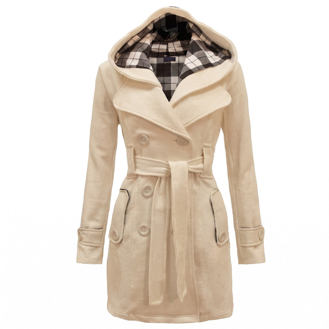 Odelia | Hooded Belted Double-Breasted Coat