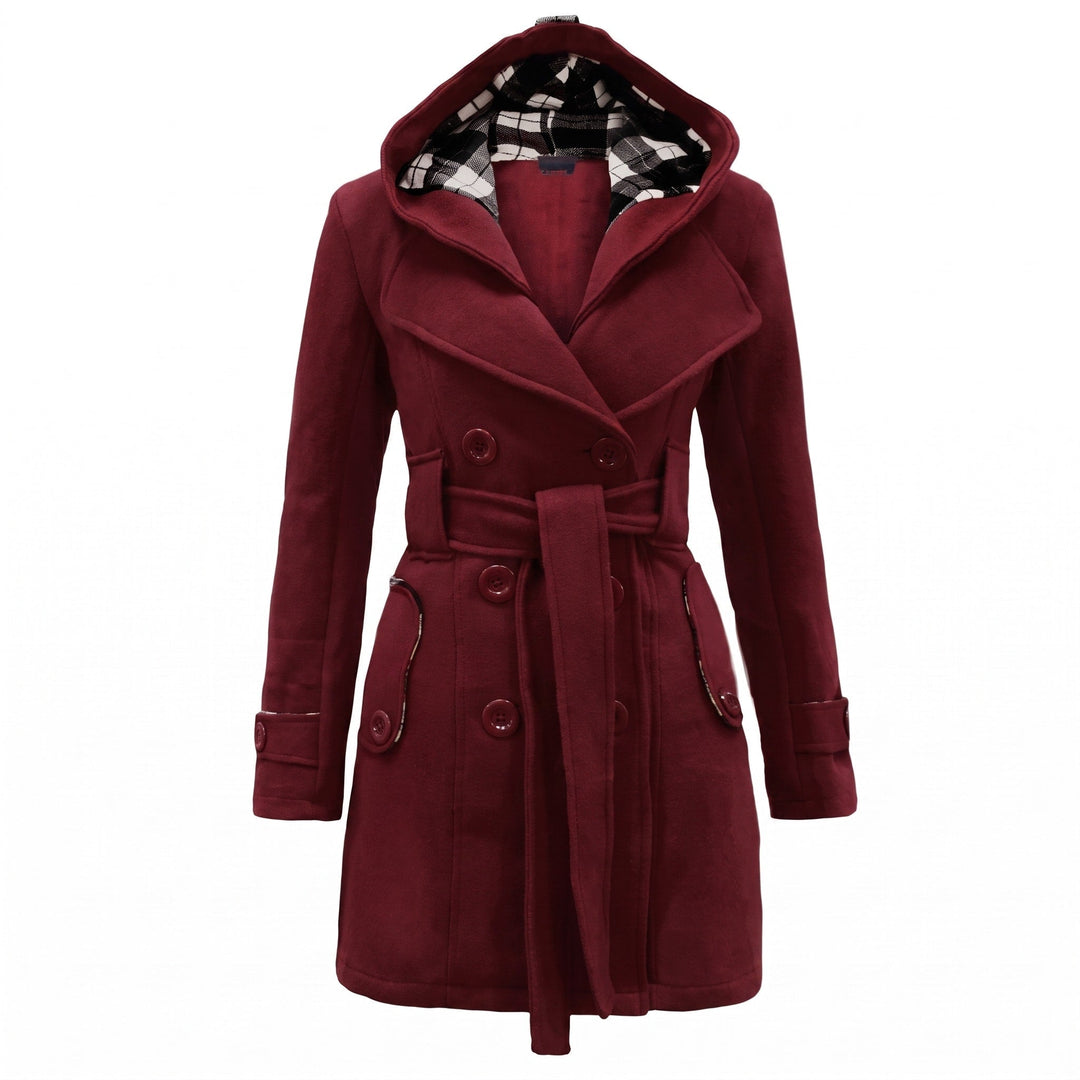 Odelia | Hooded Belted Double-Breasted Coat