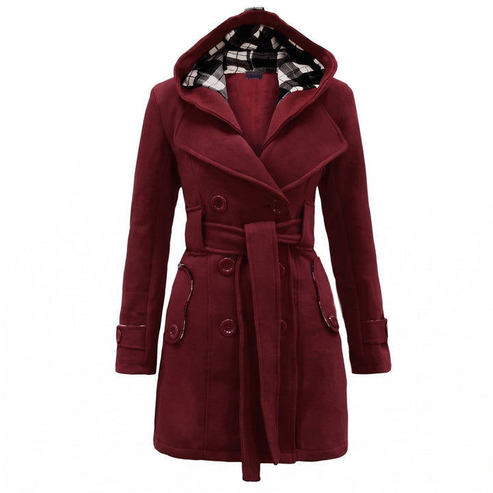 Odelia | Hooded Belted Double-Breasted Coat