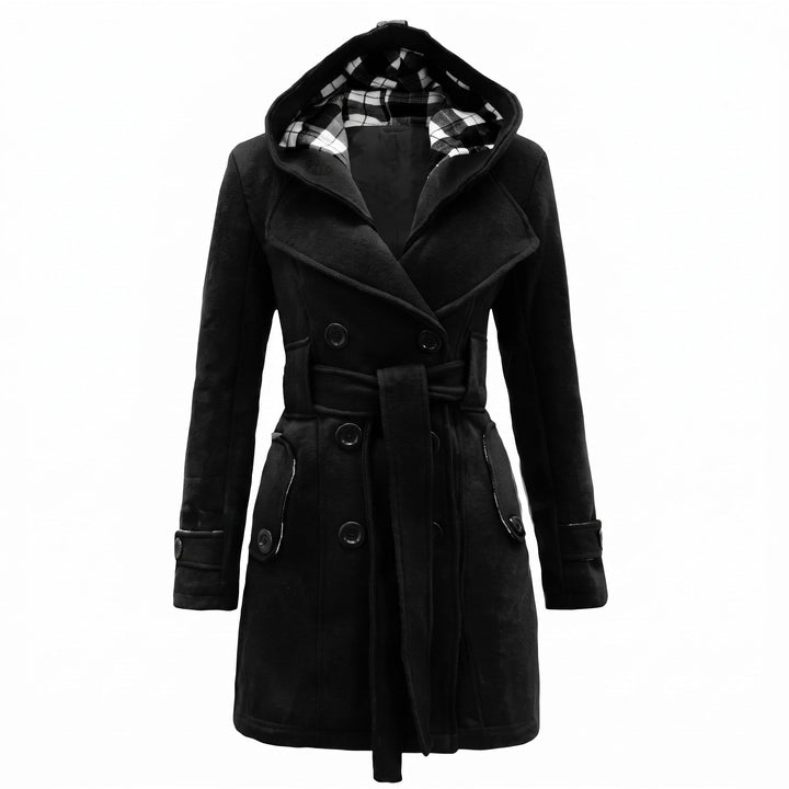 Odelia | Hooded Belted Double-Breasted Coat