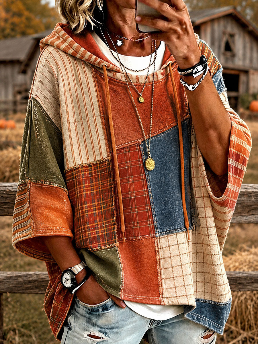 Elena oversized hoodie by Bennett & Lowe featuring colorful patchwork design and cozy, relaxed fit.