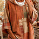 Sorina | Autumn-Toned Patchwork Oversized Hoodie