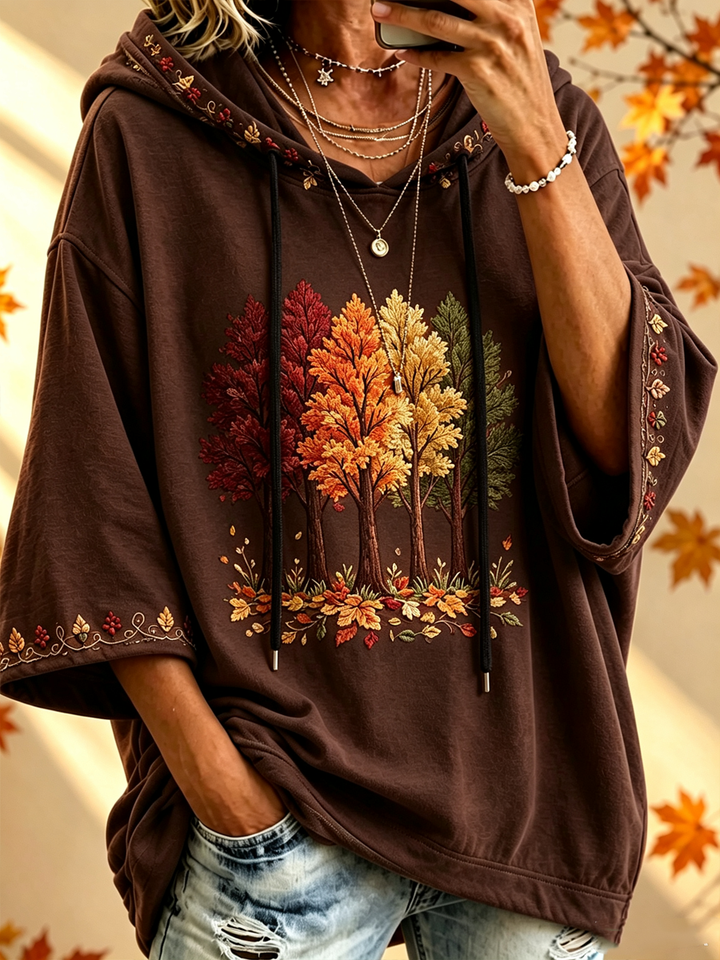 Bennett & Lowe Maria oversized hoodie with autumn print, cozy fall-inspired design, in soft fabric and relaxed fit.