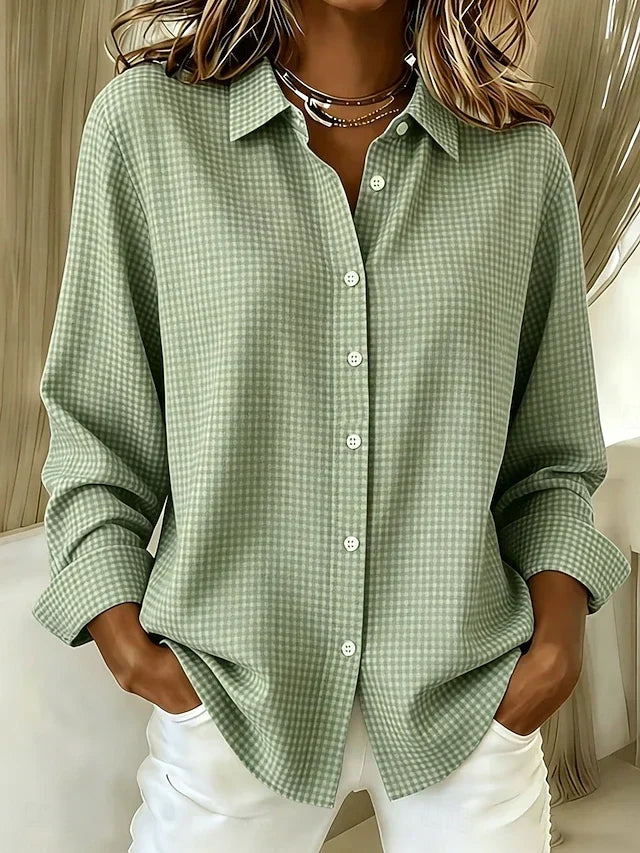 Elise | Gingham Button-Front Blouse
