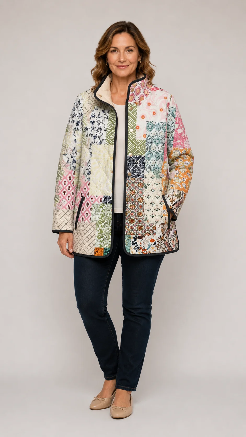 Genevieve | Floral-Print Quilted Jacket