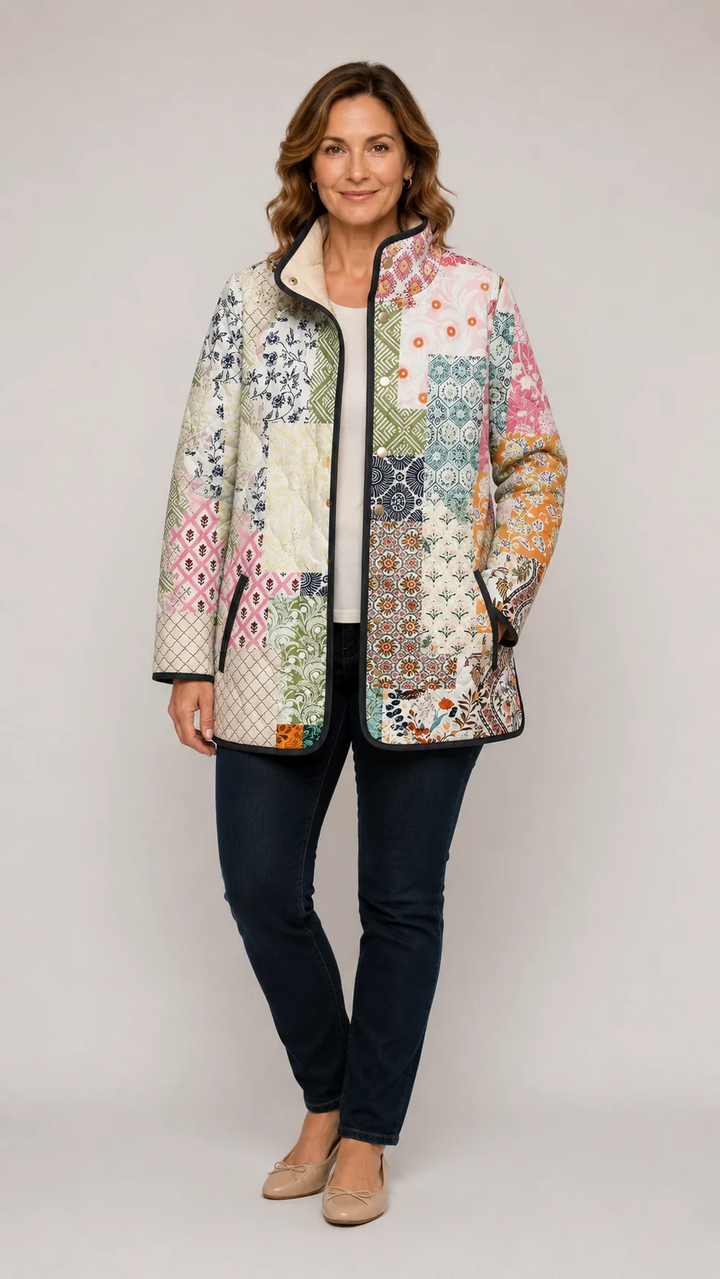 Genevieve | Floral-Print Quilted Jacket