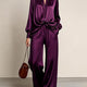 Gertrude | Gathered-Waist Button-Up Wide-Leg Two-Piece Set for Women