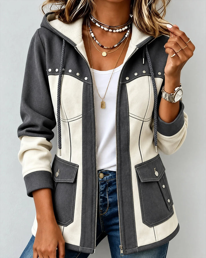 Vanessa | Two-Tone Hooded Jacket