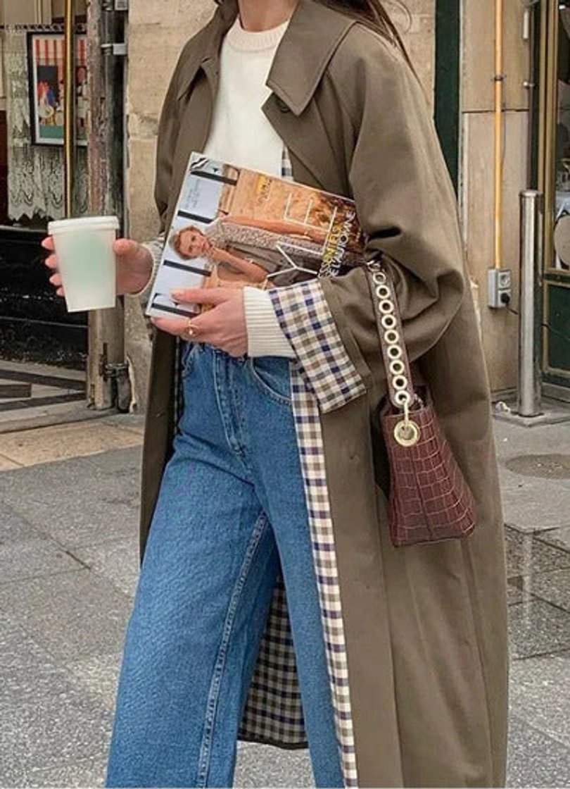 Women’s oversized plaid-lined long trench coat by Bennett and Lowe, featuring a classic design and tailored fit.