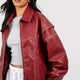 Renée | Oversized Contrast-Stitch Bomber Jacket for Women