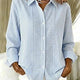Corinne | Striped Button-Front Blouse